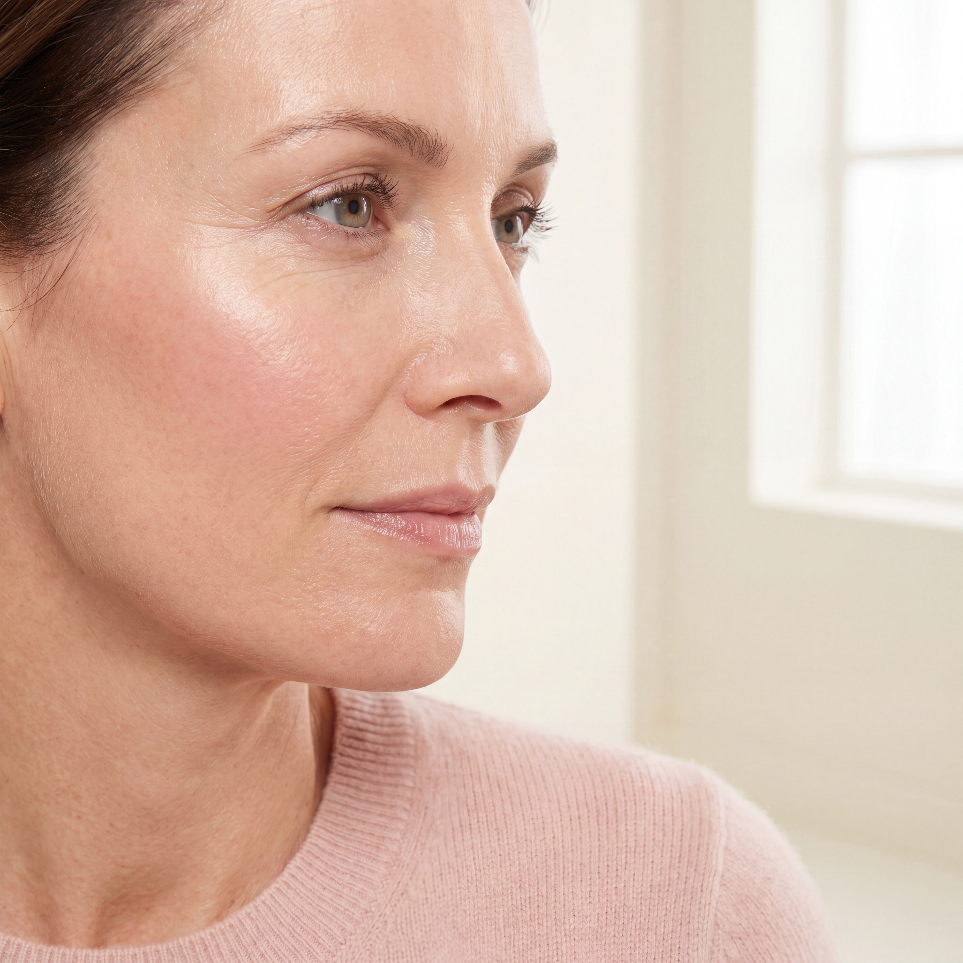 Close-up of smooth, glowing under-eye skin