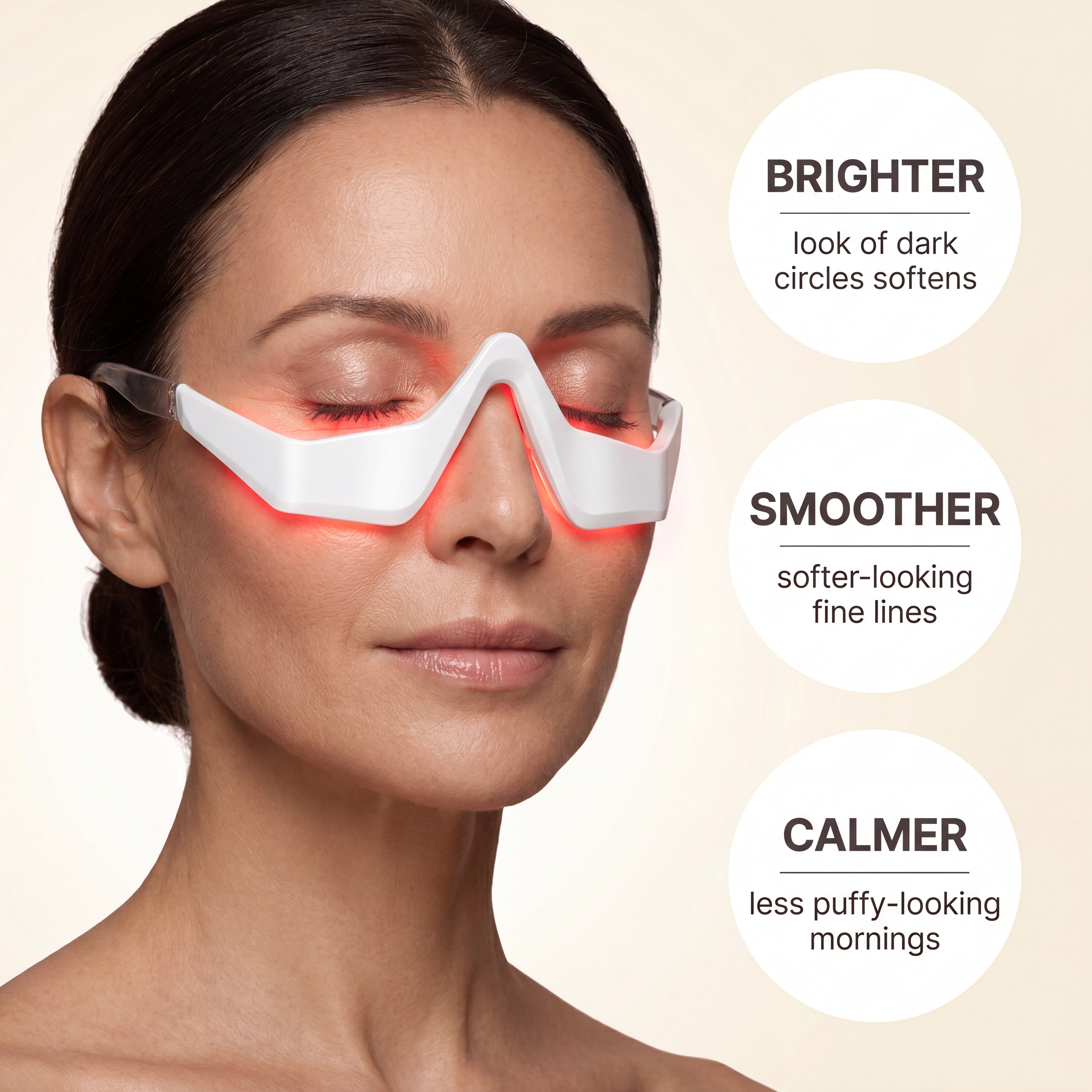 Benefits: brighter-looking under-eyes, smoother look, calmer mornings